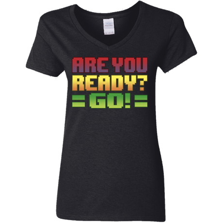 T-Shirts Black / S Ready Women's V-Neck T-Shirt