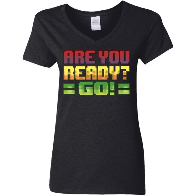 T-Shirts Black / S Ready Women's V-Neck T-Shirt