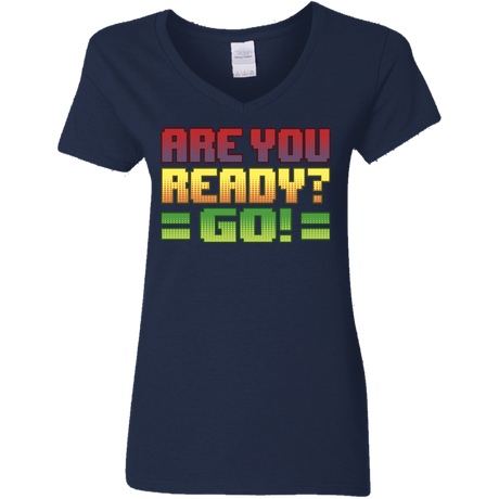 T-Shirts Navy / S Ready Women's V-Neck T-Shirt