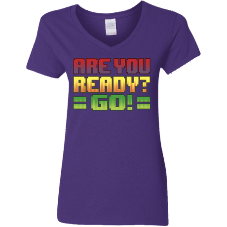 T-Shirts Purple / S Ready Women's V-Neck T-Shirt