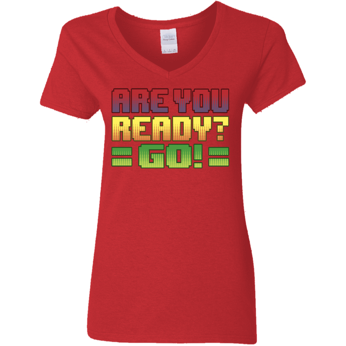 T-Shirts Red / S Ready Women's V-Neck T-Shirt