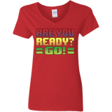 T-Shirts Red / S Ready Women's V-Neck T-Shirt