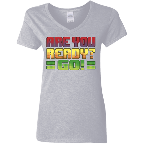 T-Shirts Sport Grey / S Ready Women's V-Neck T-Shirt