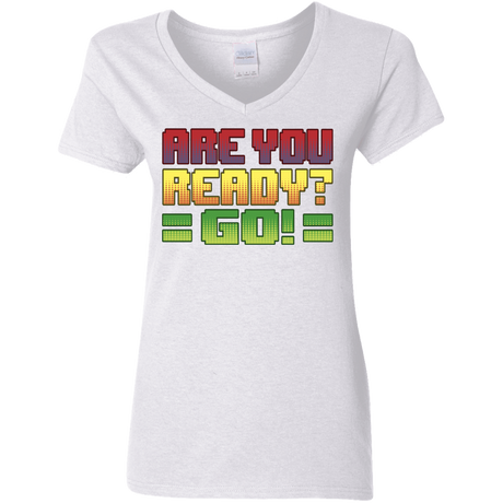 T-Shirts White / S Ready Women's V-Neck T-Shirt