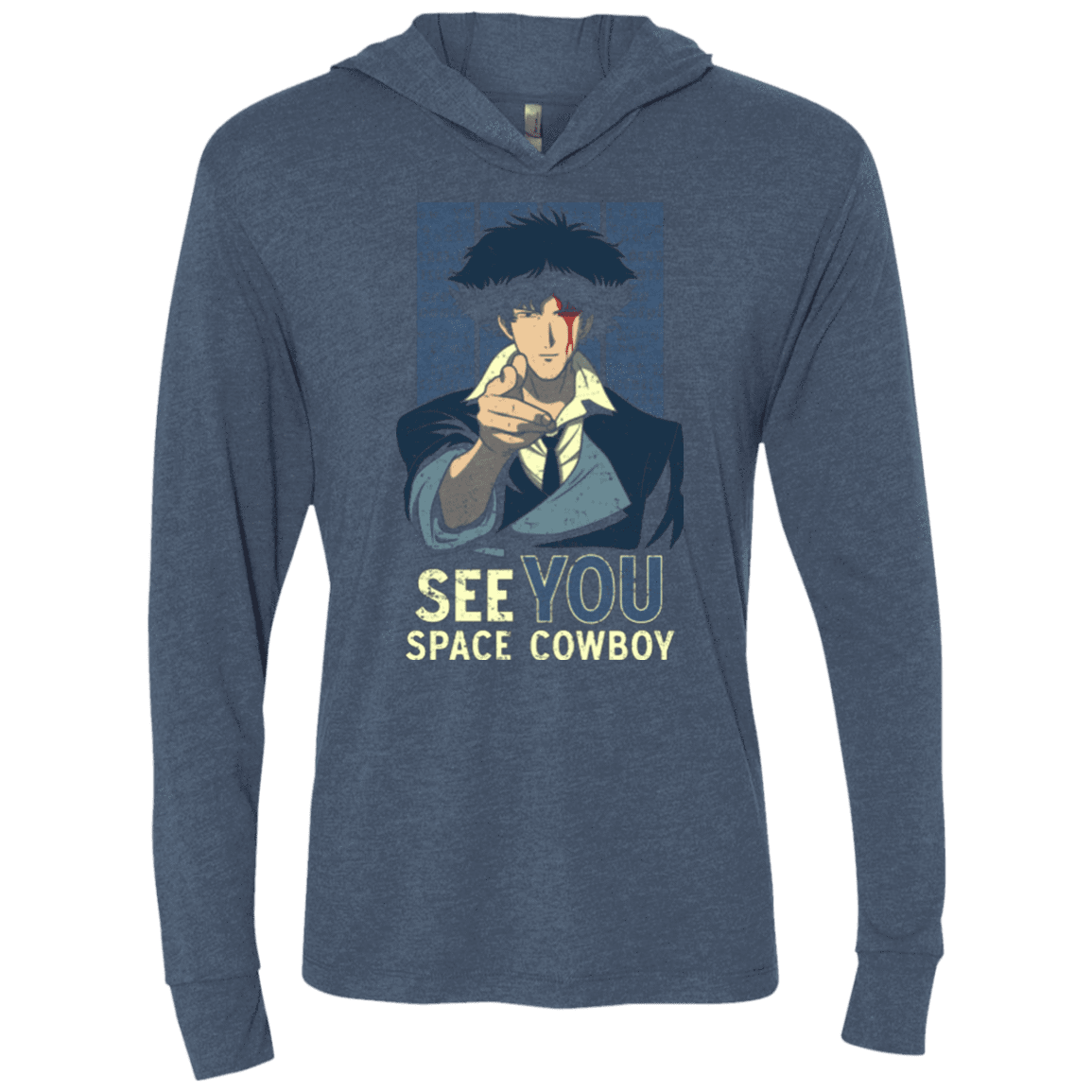 T-Shirts Indigo / X-Small Real Folk Blues Triblend Long Sleeve Hoodie Tee