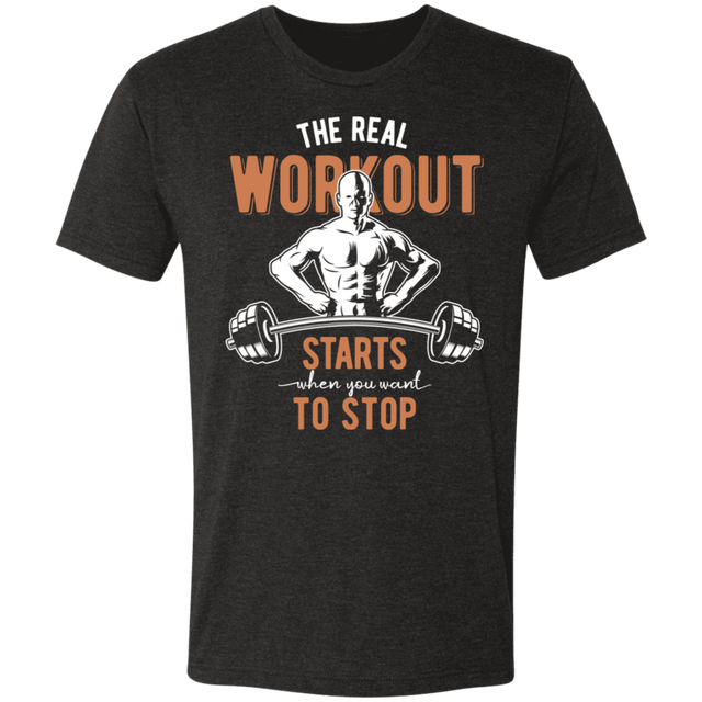 T-Shirts Vintage Black / S Real Workout Men's Triblend T-Shirt