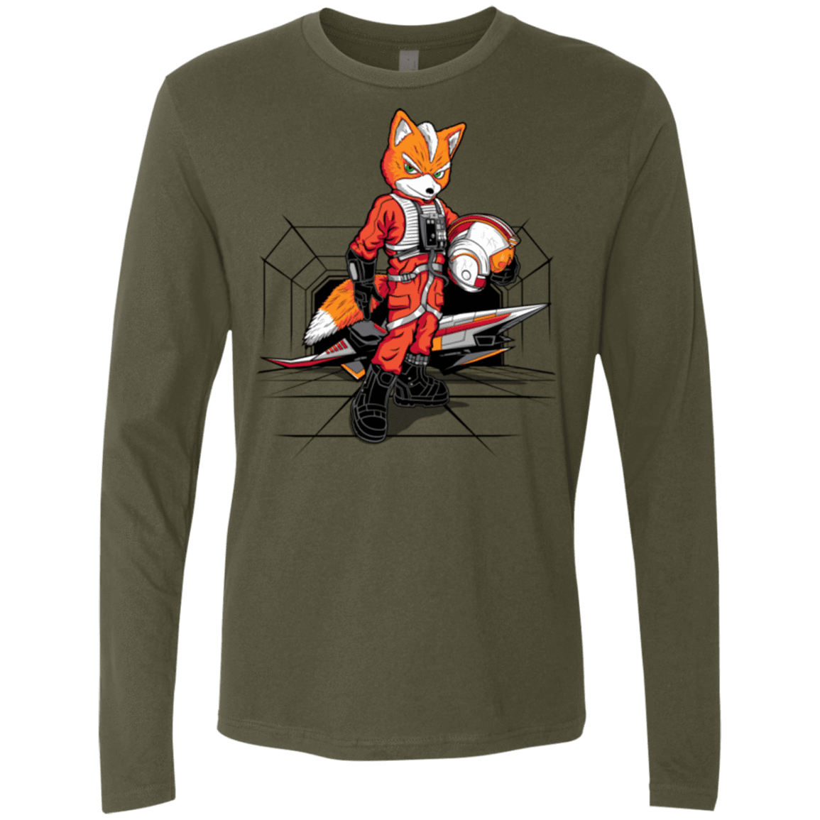 T-Shirts Military Green / Small Rebel Fox Men's Premium Long Sleeve