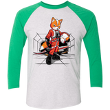 T-Shirts Heather White/Envy / X-Small Rebel Fox Men's Triblend 3/4 Sleeve