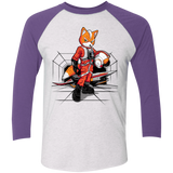 T-Shirts Heather White/Purple Rush / X-Small Rebel Fox Men's Triblend 3/4 Sleeve