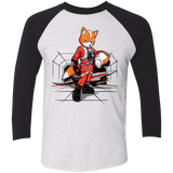 T-Shirts Heather White/Vintage Black / X-Small Rebel Fox Men's Triblend 3/4 Sleeve