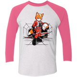 T-Shirts Heather White/Vintage Pink / X-Small Rebel Fox Men's Triblend 3/4 Sleeve