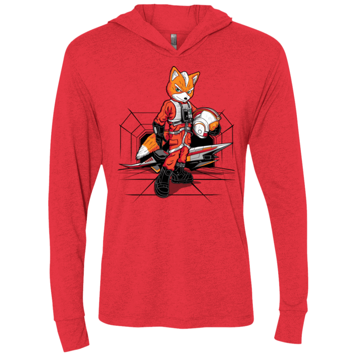 T-Shirts Vintage Red / X-Small Rebel Fox Triblend Long Sleeve Hoodie Tee