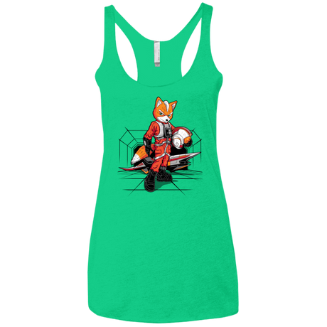 T-Shirts Envy / X-Small Rebel Fox Women's Triblend Racerback Tank