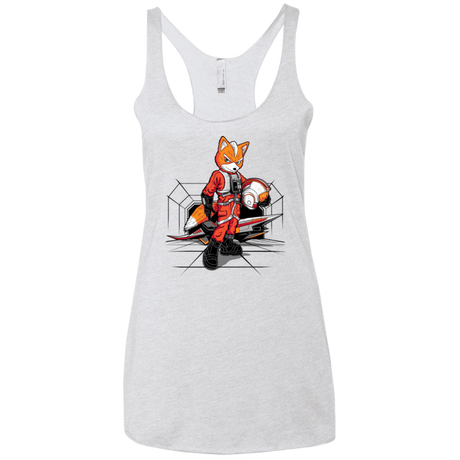 T-Shirts Heather White / X-Small Rebel Fox Women's Triblend Racerback Tank