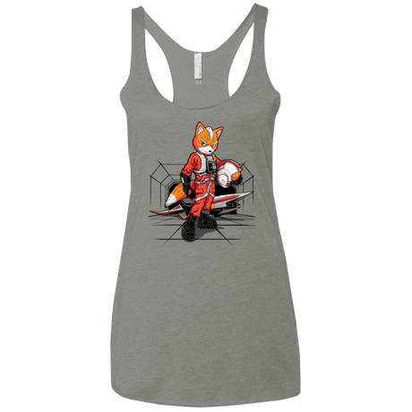 T-Shirts Venetian Grey / X-Small Rebel Fox Women's Triblend Racerback Tank