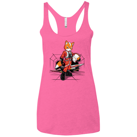 T-Shirts Vintage Pink / X-Small Rebel Fox Women's Triblend Racerback Tank