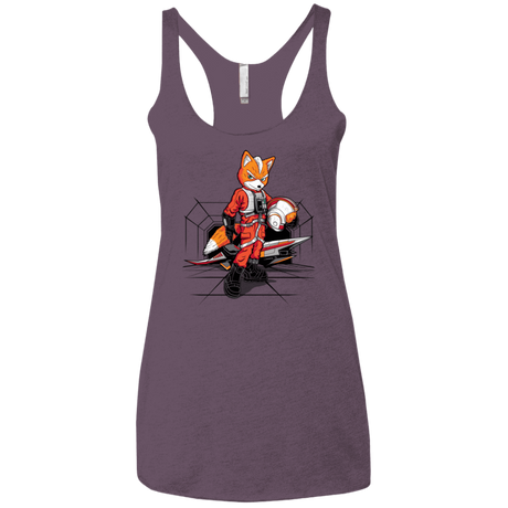 T-Shirts Vintage Purple / X-Small Rebel Fox Women's Triblend Racerback Tank