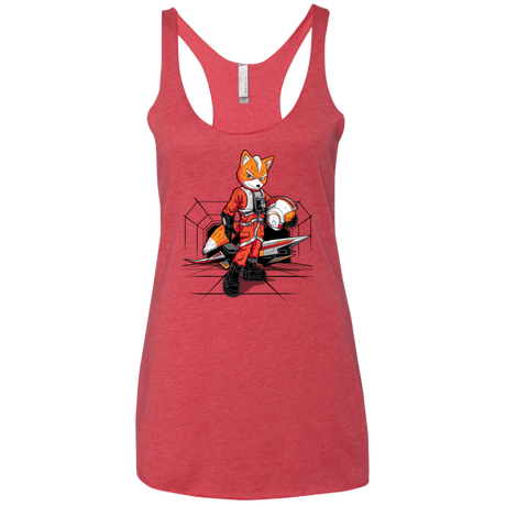 T-Shirts Vintage Red / X-Small Rebel Fox Women's Triblend Racerback Tank