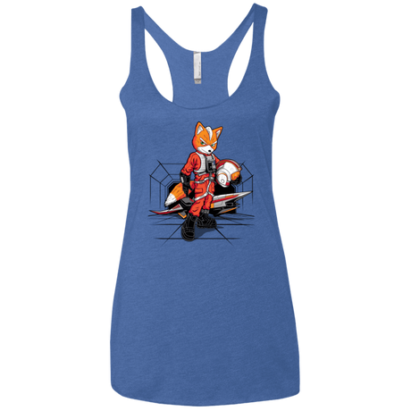 T-Shirts Vintage Royal / X-Small Rebel Fox Women's Triblend Racerback Tank