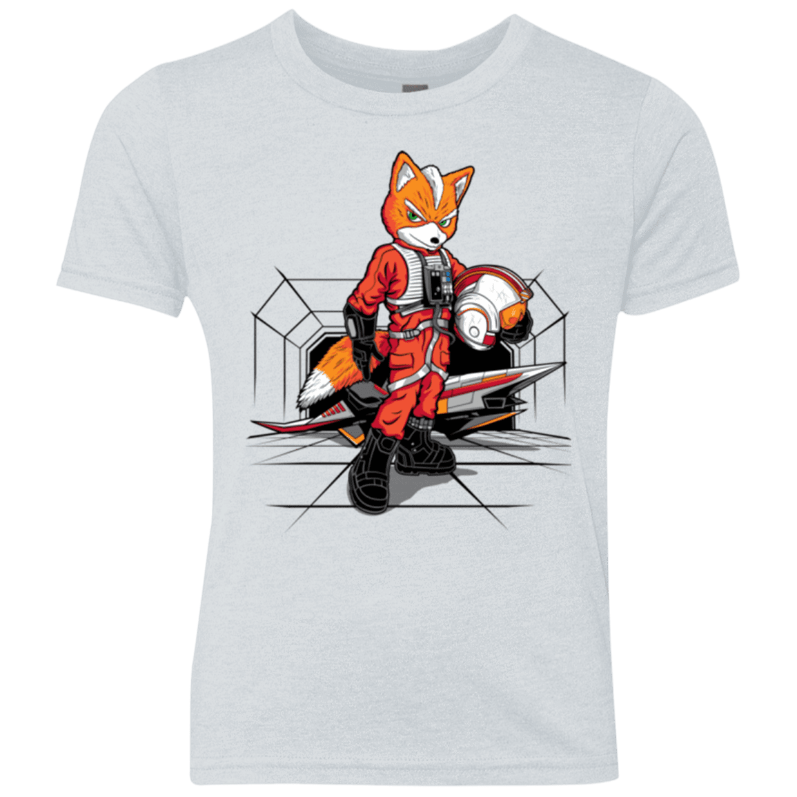 T-Shirts Heather White / YXS Rebel Fox Youth Triblend T-Shirt