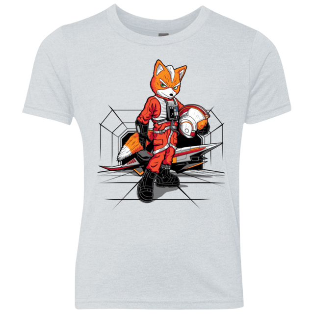 T-Shirts Heather White / YXS Rebel Fox Youth Triblend T-Shirt