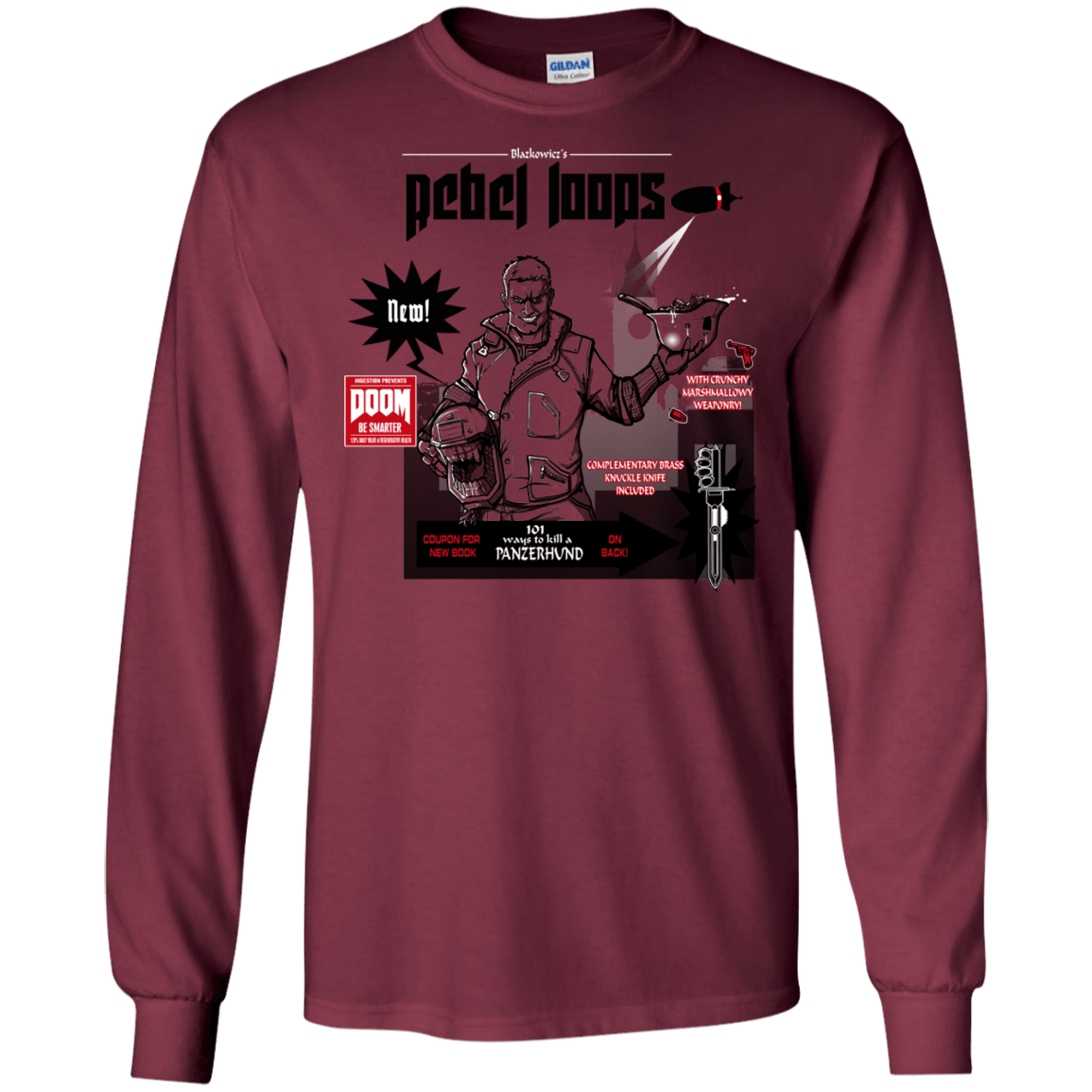 T-Shirts Maroon / S Rebel Loops Men's Long Sleeve T-Shirt