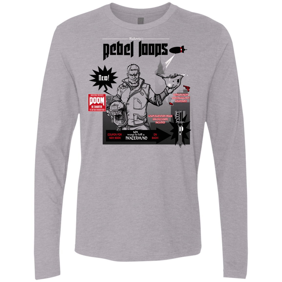 T-Shirts Heather Grey / S Rebel Loops Men's Premium Long Sleeve