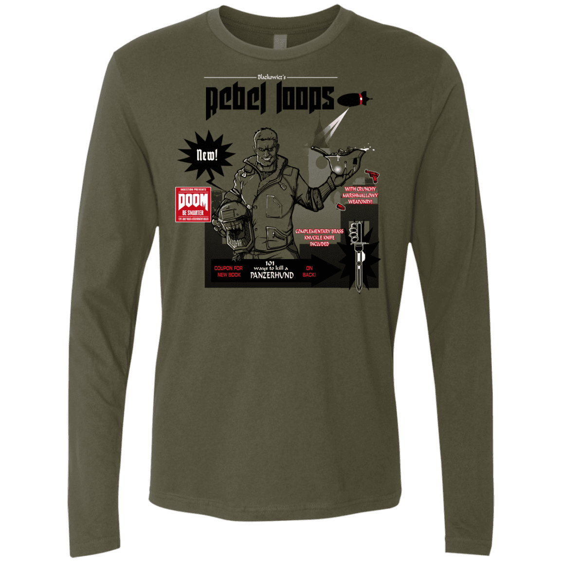 T-Shirts Military Green / S Rebel Loops Men's Premium Long Sleeve