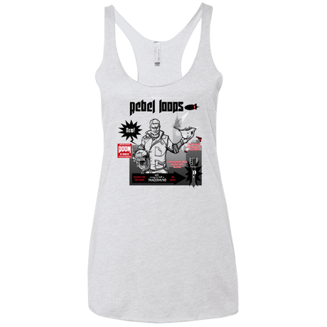 T-Shirts Heather White / X-Small Rebel Loops Women's Triblend Racerback Tank