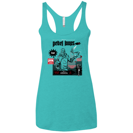 T-Shirts Tahiti Blue / X-Small Rebel Loops Women's Triblend Racerback Tank