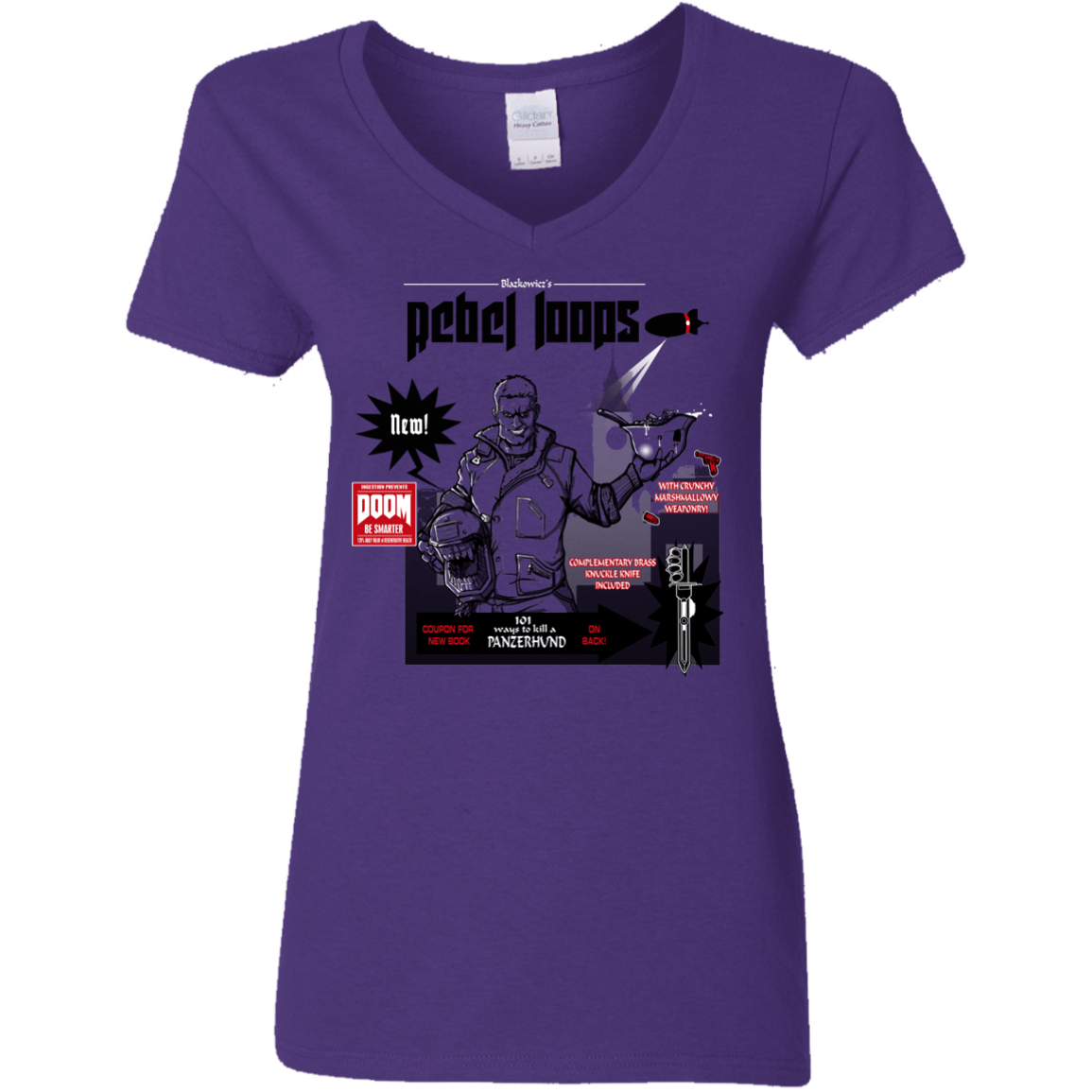 T-Shirts Purple / S Rebel Loops Women's V-Neck T-Shirt