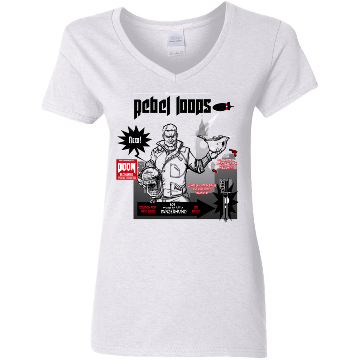 Rebel Loops Women's V-Neck T-Shirt