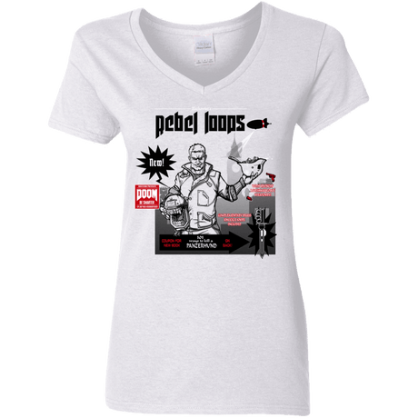 Rebel Loops Women's V-Neck T-Shirt