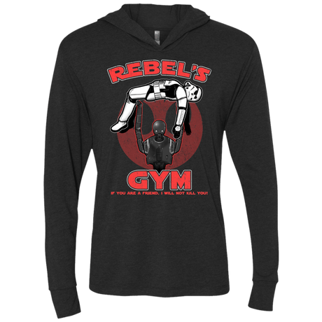 T-Shirts Vintage Black / X-Small Rebel's Gym Triblend Long Sleeve Hoodie Tee