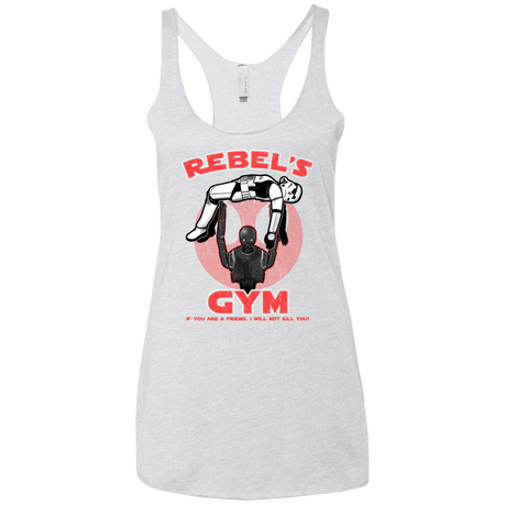 T-Shirts Heather White / X-Small Rebel's Gym Women's Triblend Racerback Tank