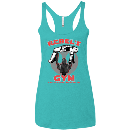 T-Shirts Tahiti Blue / X-Small Rebel's Gym Women's Triblend Racerback Tank
