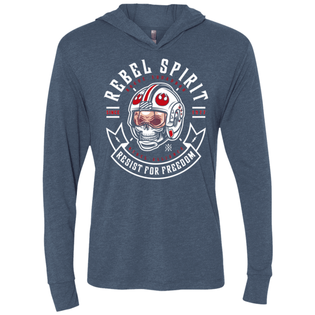 T-Shirts Indigo / X-Small Rebel Since 1977 Triblend Long Sleeve Hoodie Tee