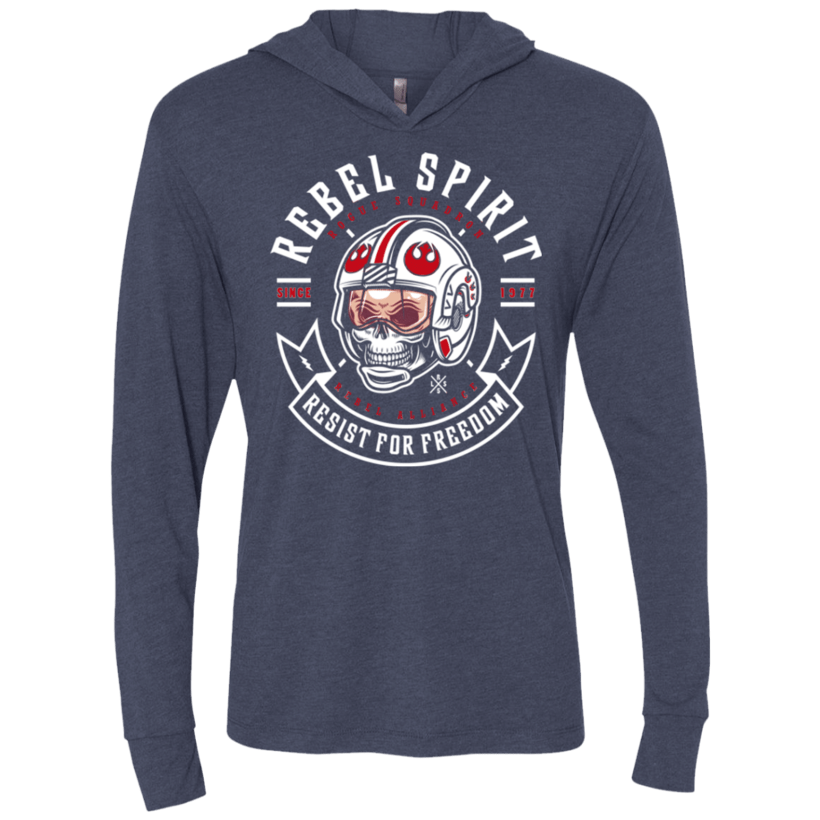 T-Shirts Vintage Navy / X-Small Rebel Since 1977 Triblend Long Sleeve Hoodie Tee