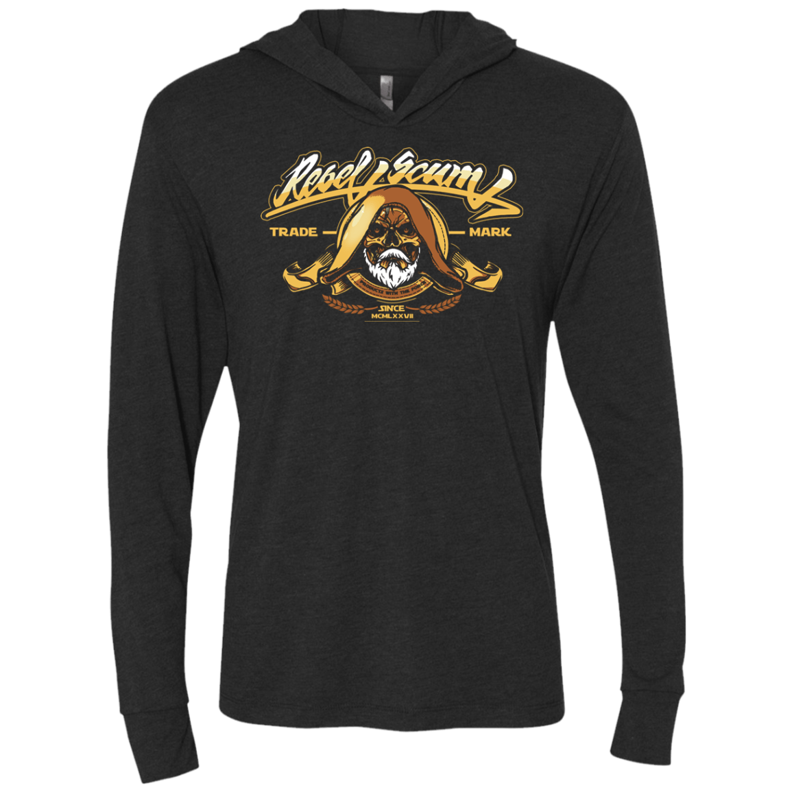 T-Shirts Vintage Black / X-Small Rebel Trade Mark Triblend Long Sleeve Hoodie Tee