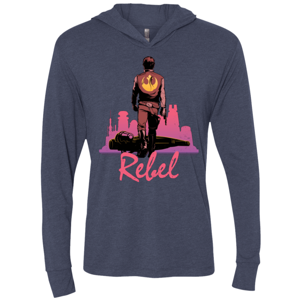 T-Shirts Vintage Navy / X-Small Rebel Triblend Long Sleeve Hoodie Tee