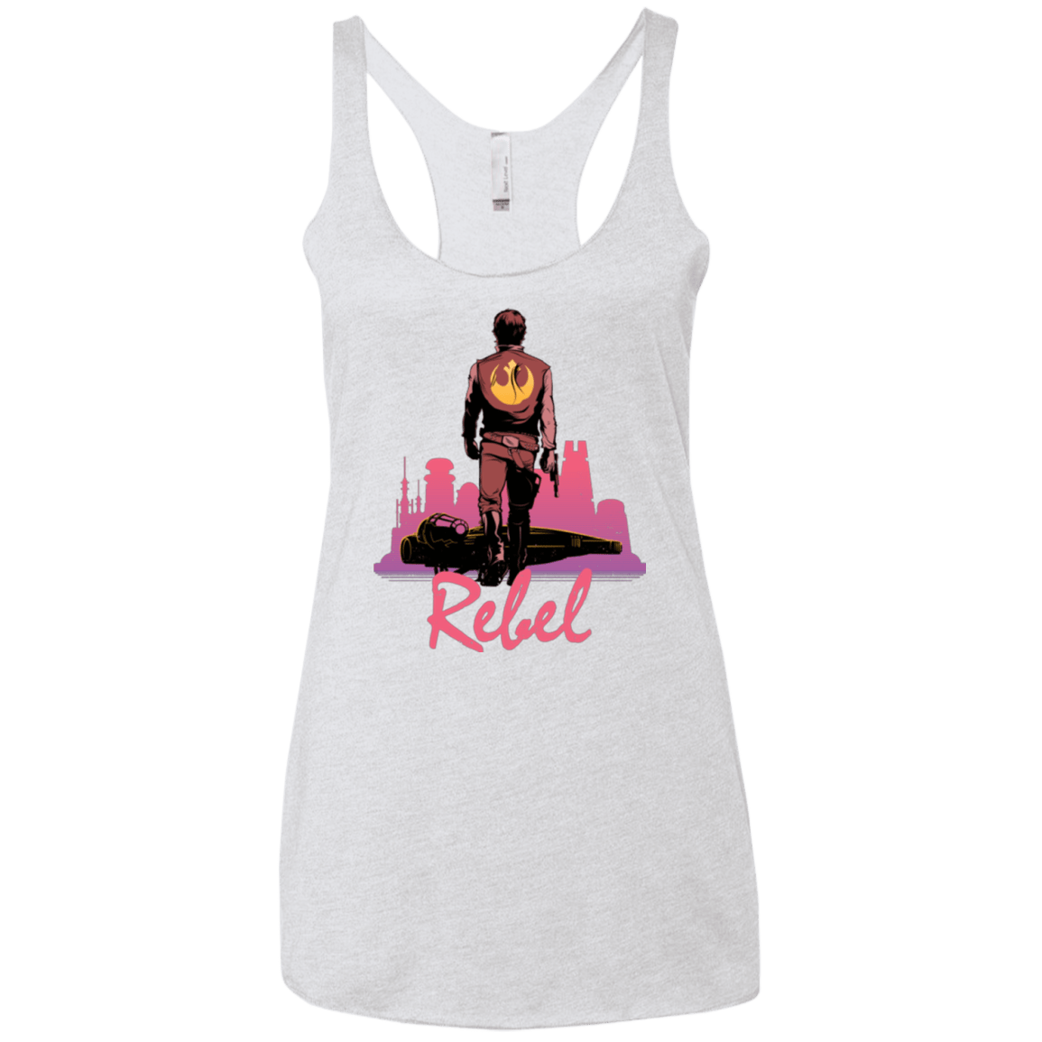 T-Shirts Heather White / X-Small Rebel Women's Triblend Racerback Tank