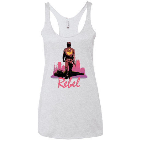 T-Shirts Heather White / X-Small Rebel Women's Triblend Racerback Tank