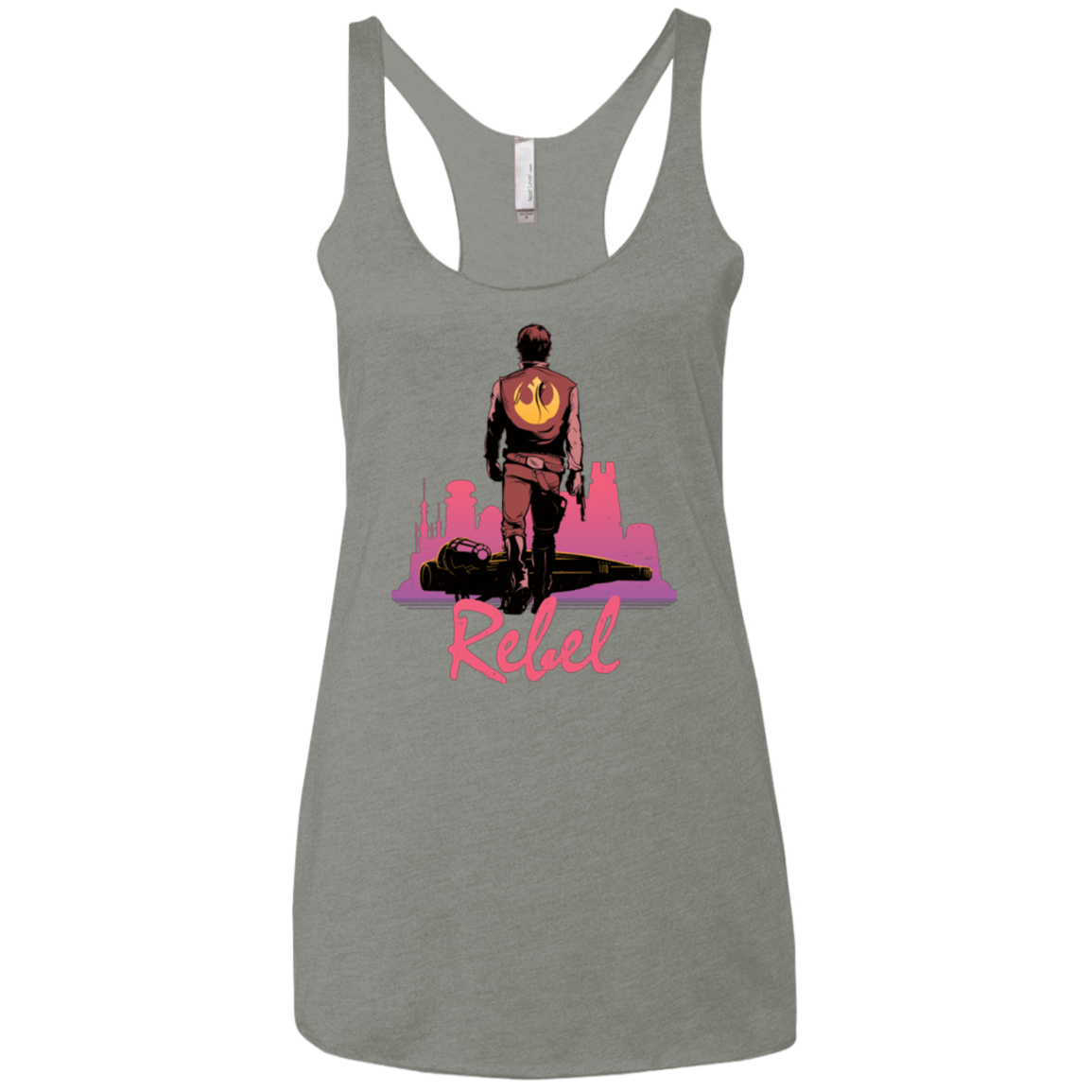 T-Shirts Venetian Grey / X-Small Rebel Women's Triblend Racerback Tank