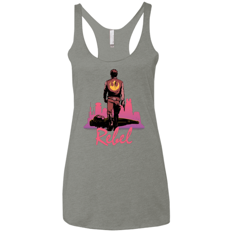 T-Shirts Venetian Grey / X-Small Rebel Women's Triblend Racerback Tank