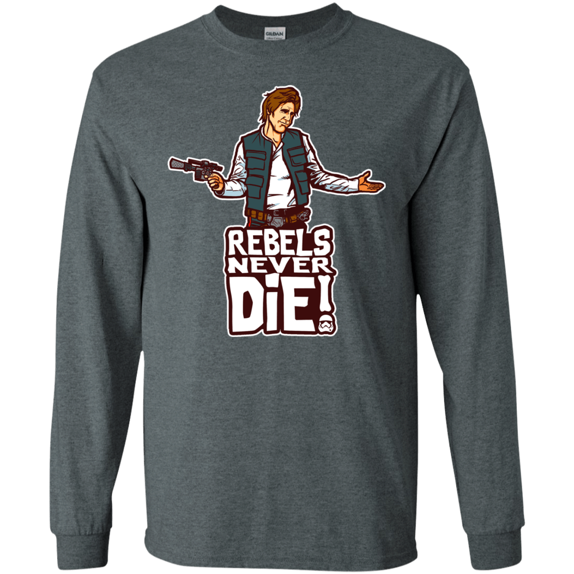 T-Shirts Dark Heather / S Rebels Never Die Men's Long Sleeve T-Shirt