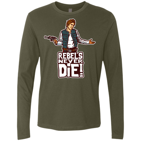 T-Shirts Military Green / S Rebels Never Die Men's Premium Long Sleeve