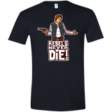 T-Shirts Black / X-Small Rebels Never Die Men's Semi-Fitted Softstyle