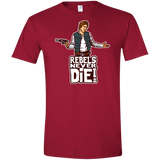T-Shirts Cardinal Red / S Rebels Never Die Men's Semi-Fitted Softstyle