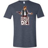 T-Shirts Heather Navy / S Rebels Never Die Men's Semi-Fitted Softstyle