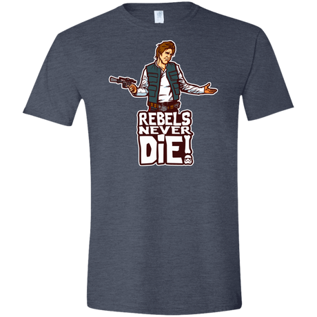T-Shirts Heather Navy / S Rebels Never Die Men's Semi-Fitted Softstyle